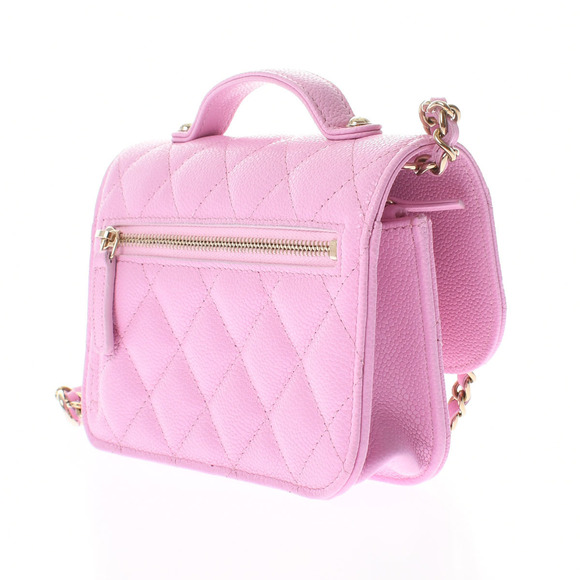 Chanel Matelasse Infinity Mini Pink Gold hardware Grained Calfskin Chain Wallet - Picture 2 of 10